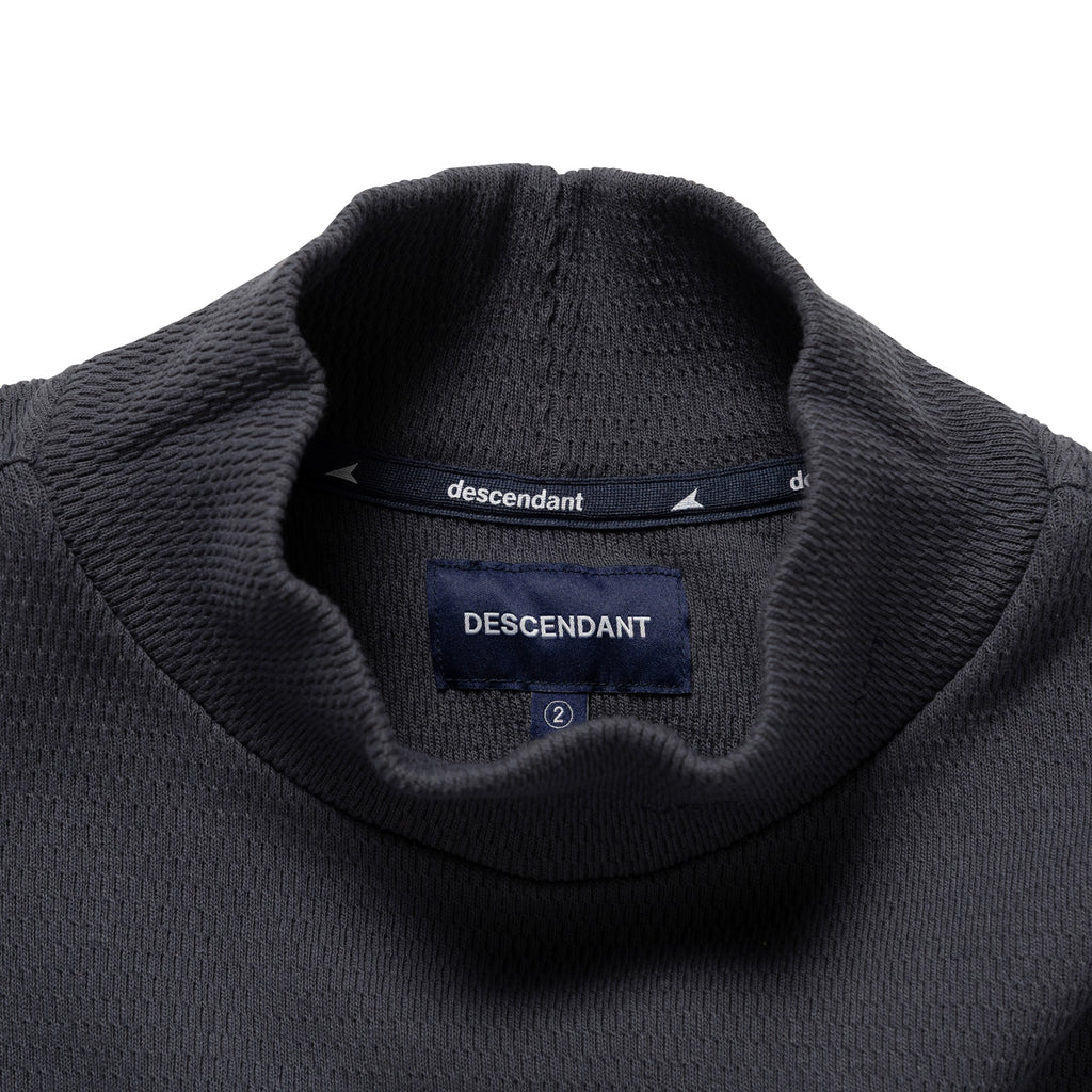 TORTOISE WAFFLE MOCK NECK LS