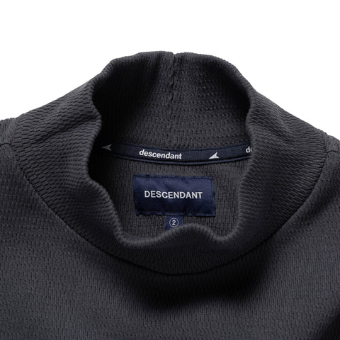 TORTOISE WAFFLE MOCK NECK LS