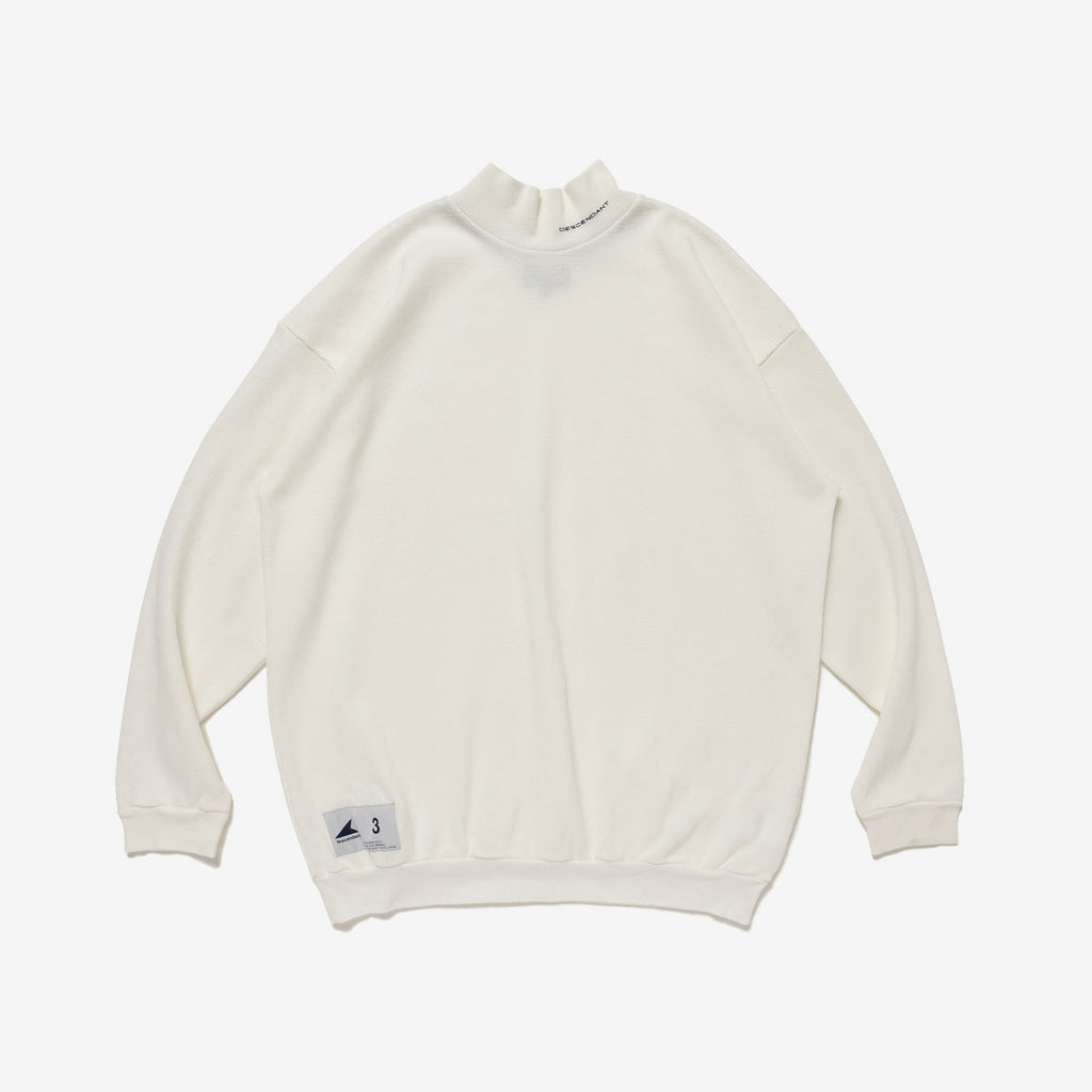 TORTOISE WAFFLE MOCK NECK LS